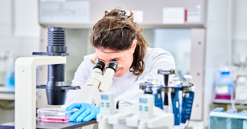 Student in a lab